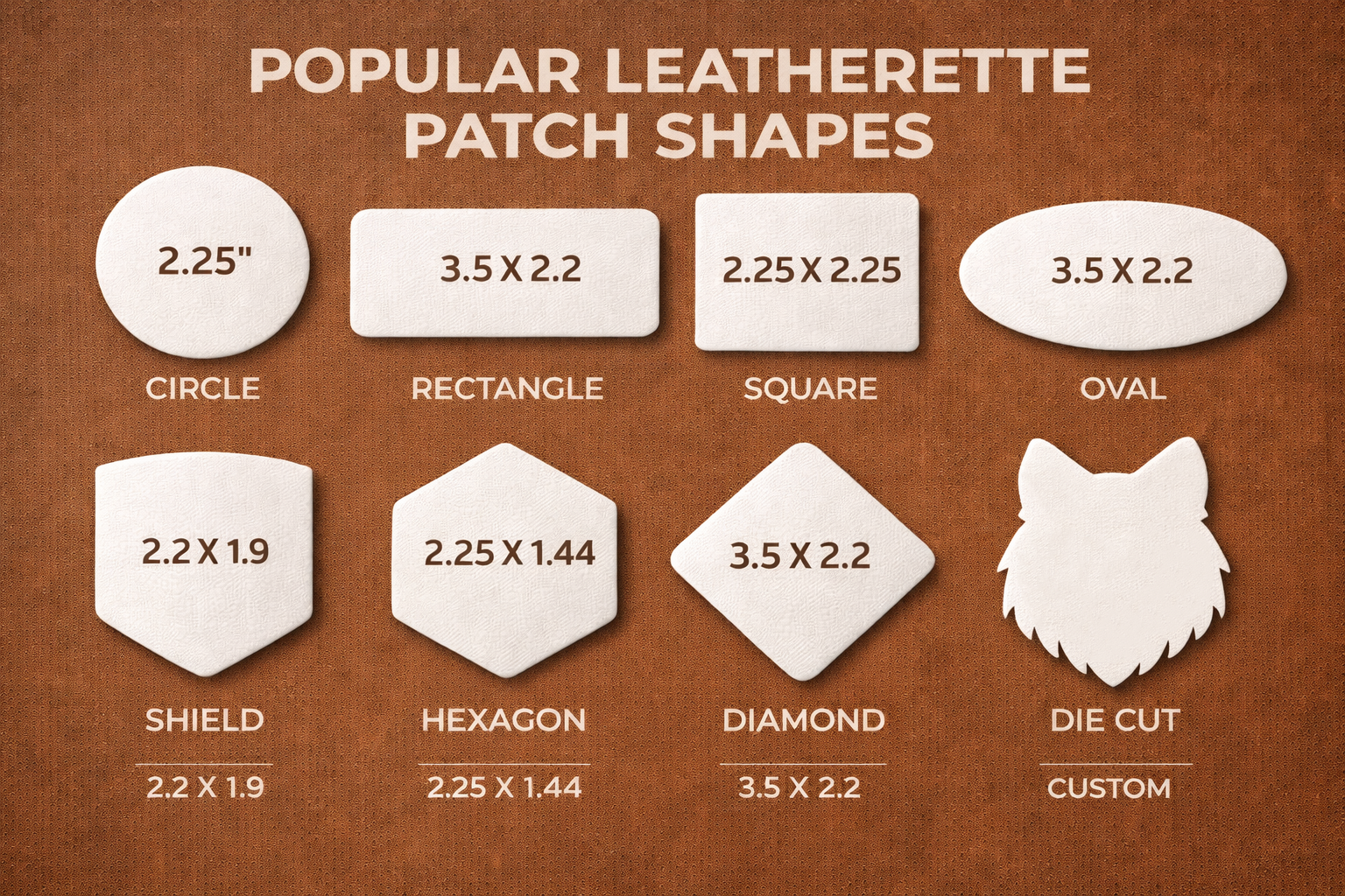 Uv printed leatherette patches - COMING SOON